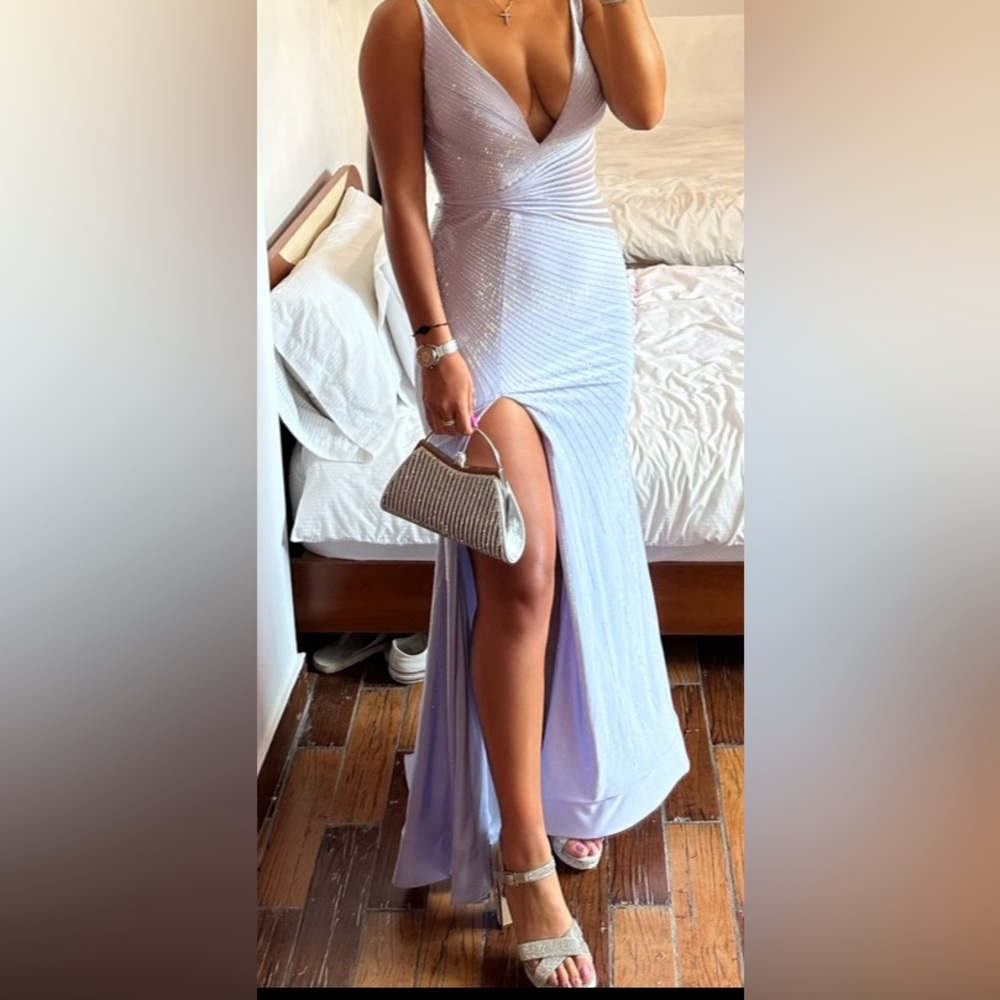 A beautiful light lavender frost color dress